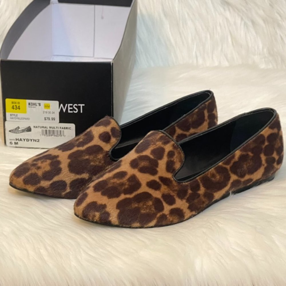 Nine West Haydyn Pointed Leopard Loafers Flats NEW Size 6